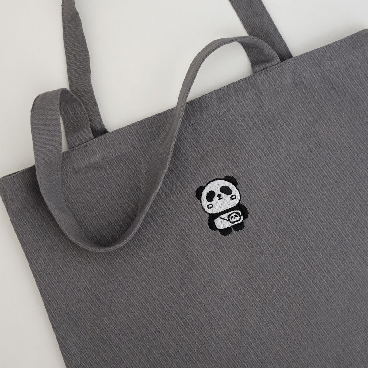 Panda Embroidered Tote Bag
