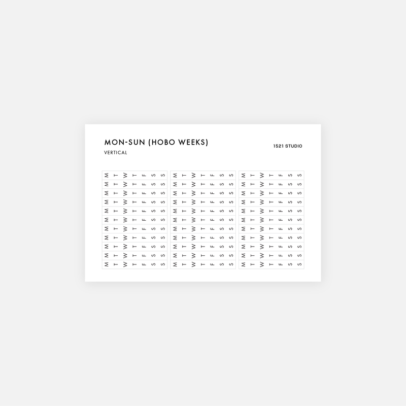 Tracker Stickers for Hobo Weeks / 0.35cm grids