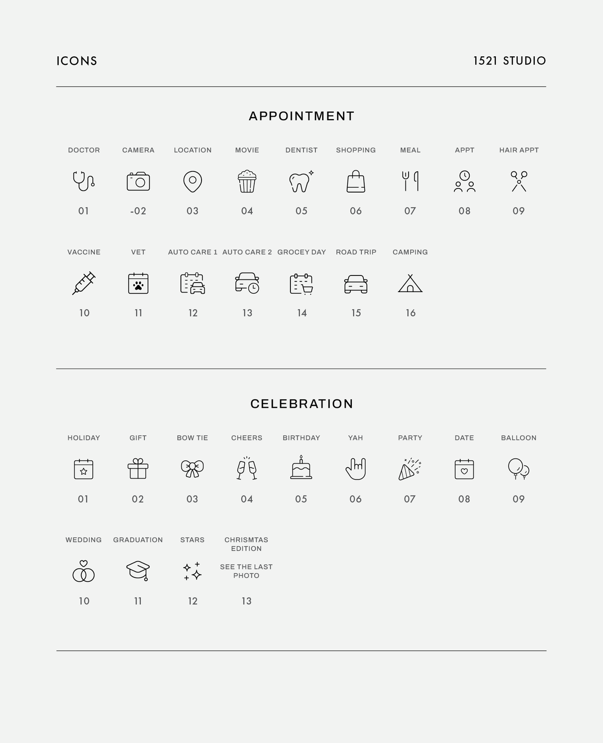 Icon Stickers - 170+ Icons to choose from