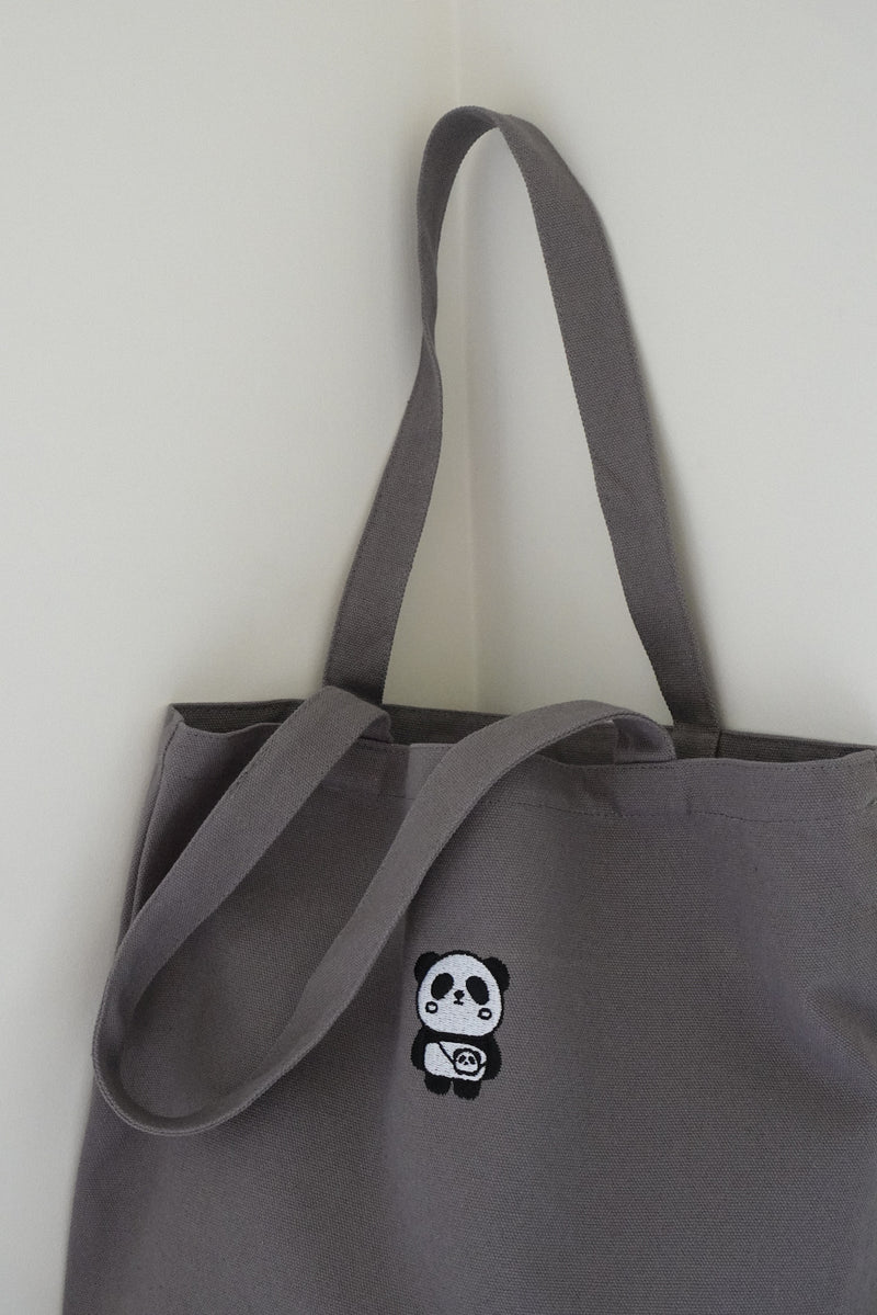 Panda Embroidered Tote Bag