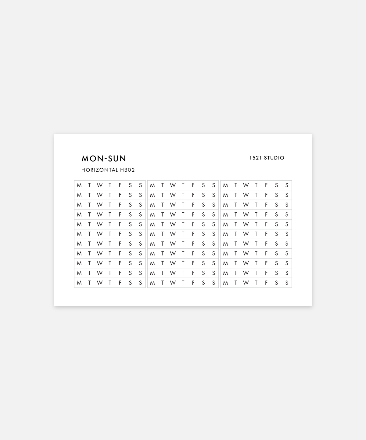 Tracker Stickers for Hobo Weeks 3.55mm grids
