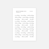 Days of the Week Script Stickers