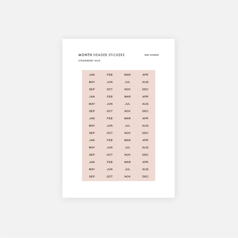 Abbr. Months of the Year Header Stickers