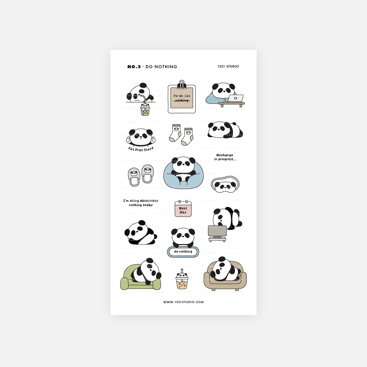Do Nothing Stickers, Cute Journal Stickers - 1521 Studio – 1521 STUDIO