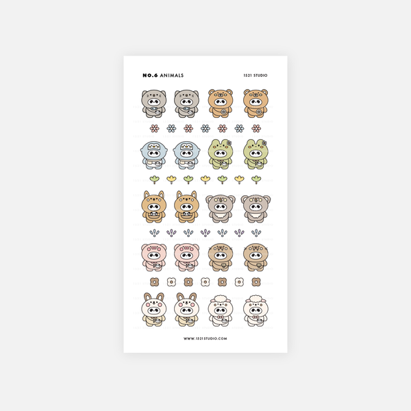 No.6 Animal Stickers
