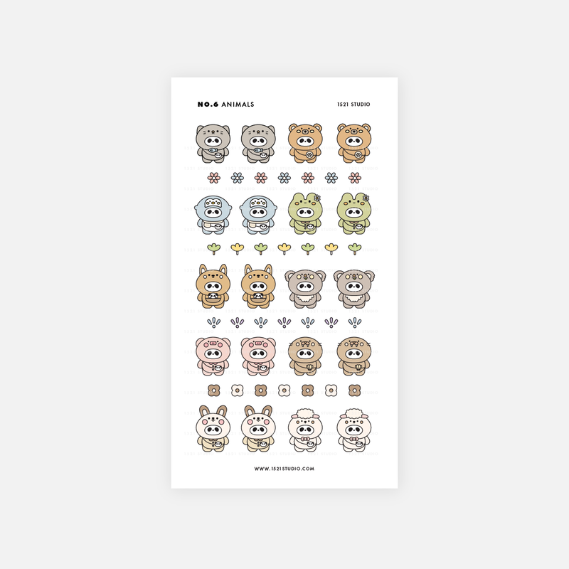 No.6 Animal Stickers