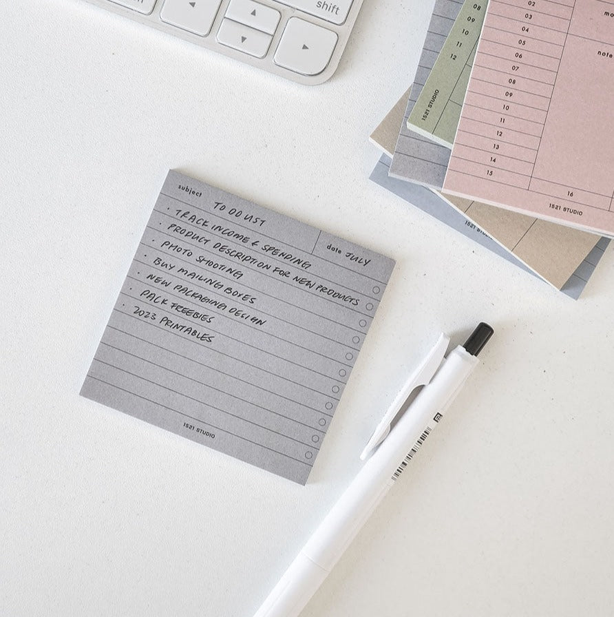 Minimal Sticky Notes | Monthly, Tracker, Weekly, Review, List – 1521 STUDIO