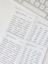 Months of the Year Script Stickers